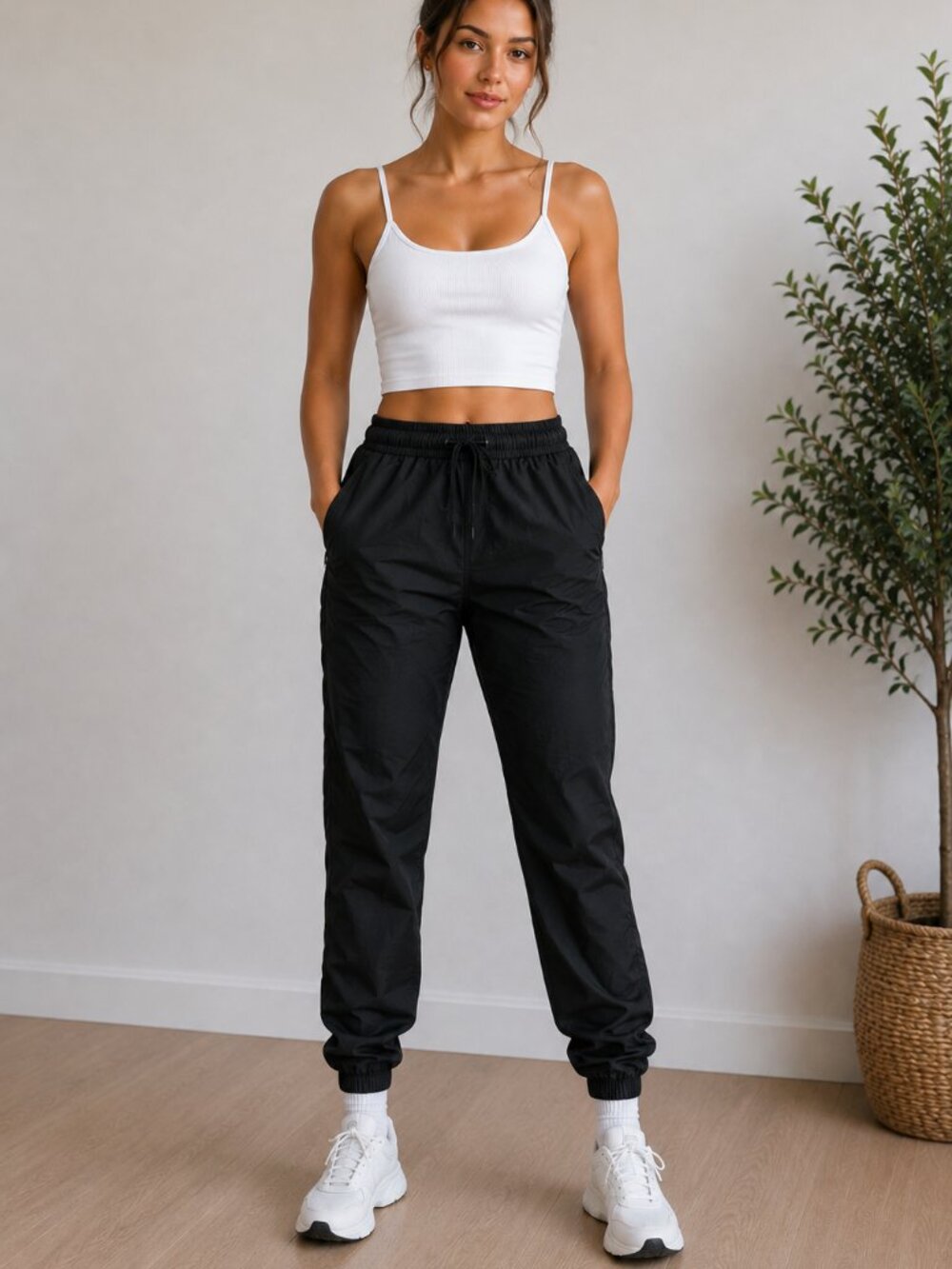 Nike Black Woven Jogger Track Pants Size Small